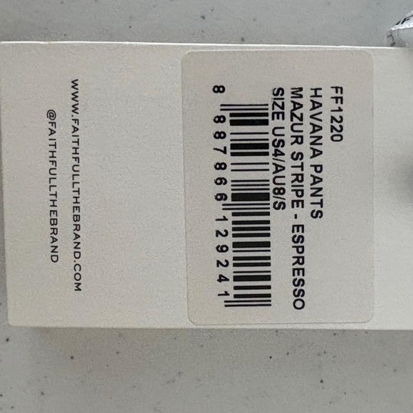 Faithfull the Brand Havana Striped Wide Leg Palazzo Pants Size S Espresso Black - Picture 10 of 10